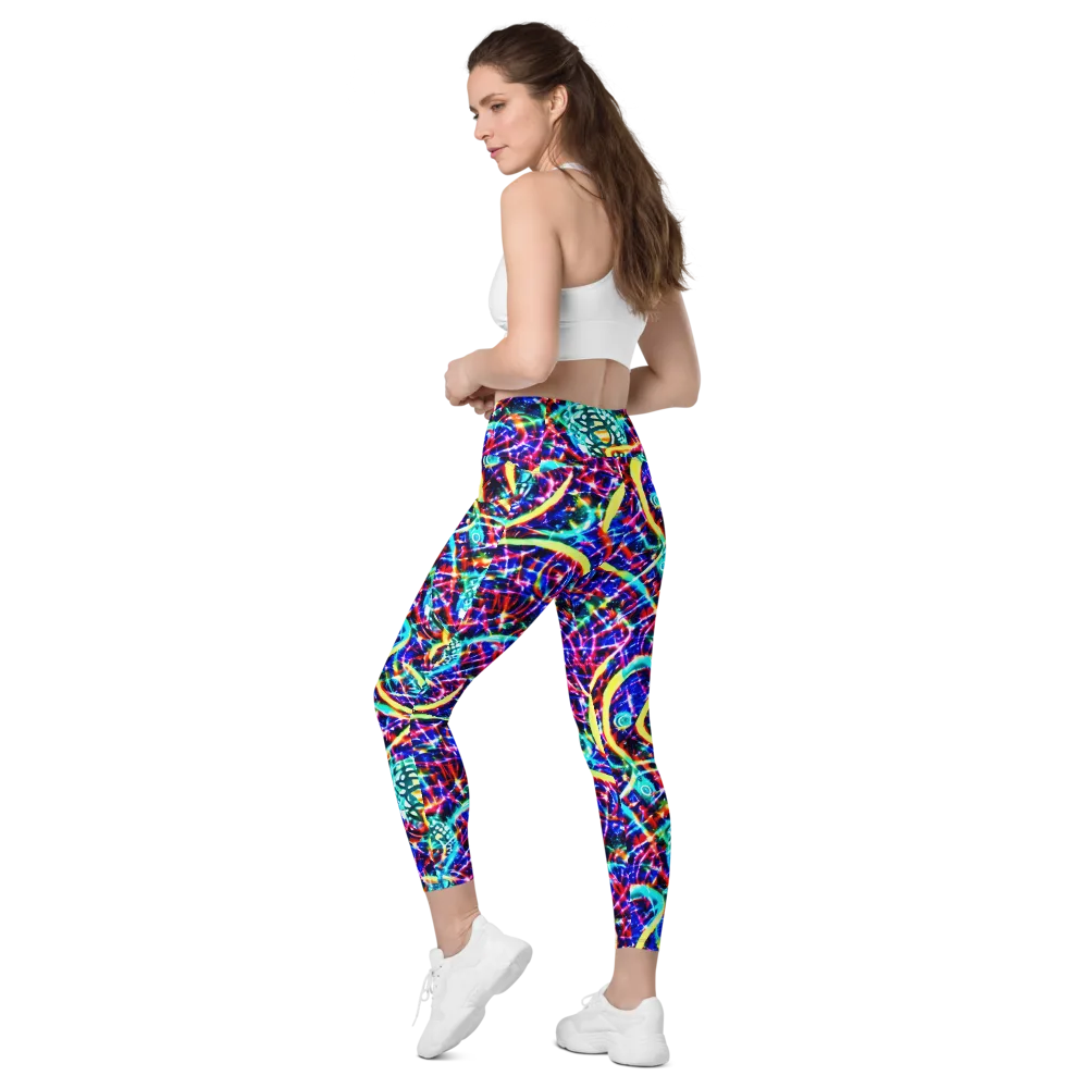 Fynesian Galaxy on Leggings with Pockets — Left Back