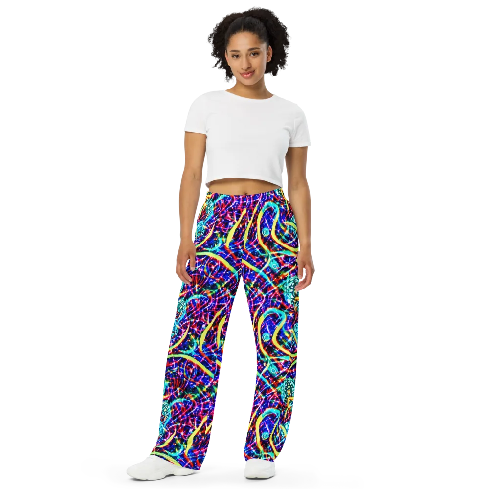 Fynesian Galaxy on Wide-Leg Pants — Front