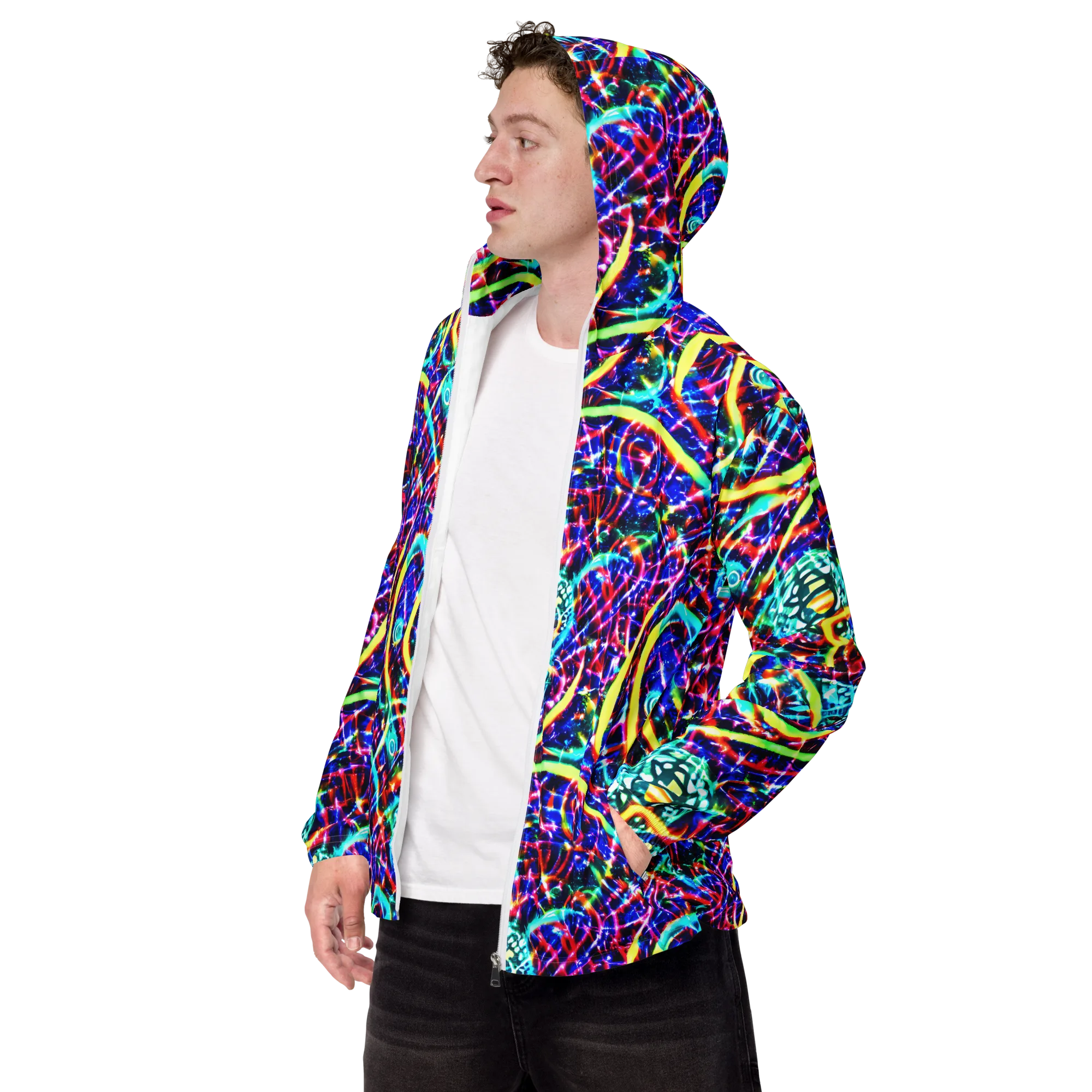 Fynesian Galaxy on Men's Windbreaker — Left Front