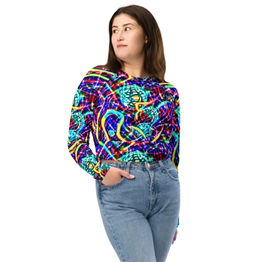 Fynesian Galaxy on a Long Sleeve Crop Top