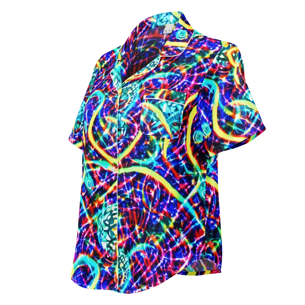 Fynesian Galaxy on Women's Short Sleeve Pajama Top — Left Front