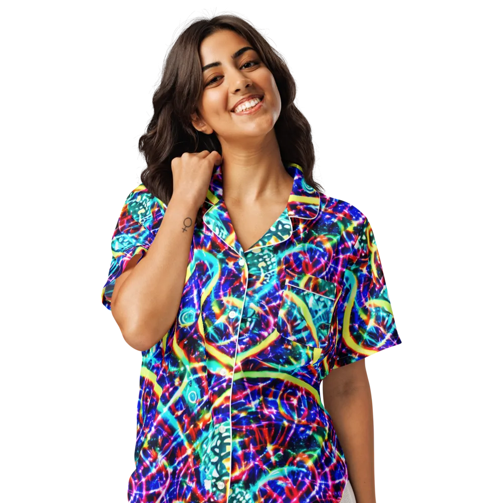 Fynesian Galaxy on Women's Short Sleeve Pajama Top — Front