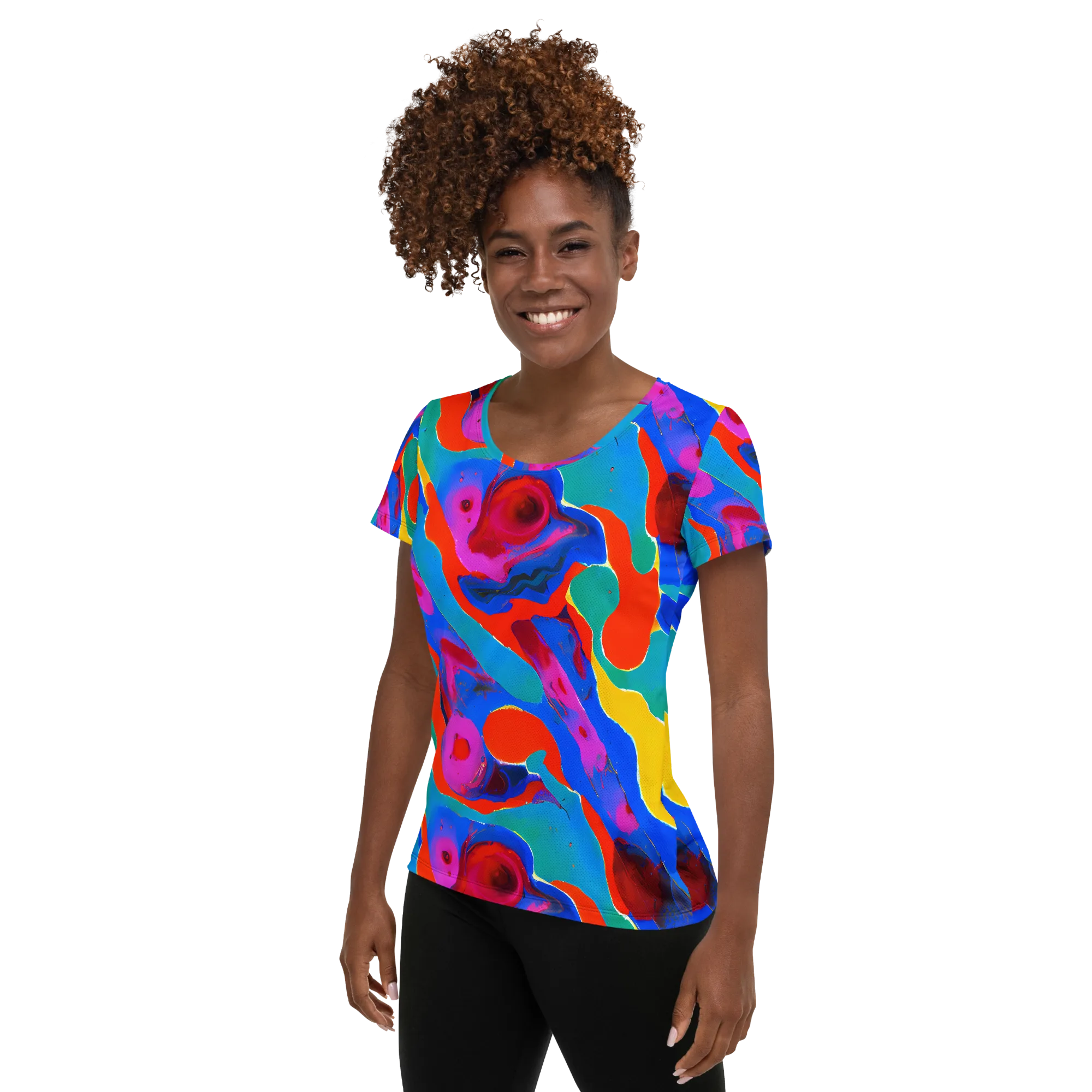 Irvin Rhapsody on Women's Athletic T-Shirt — Left
