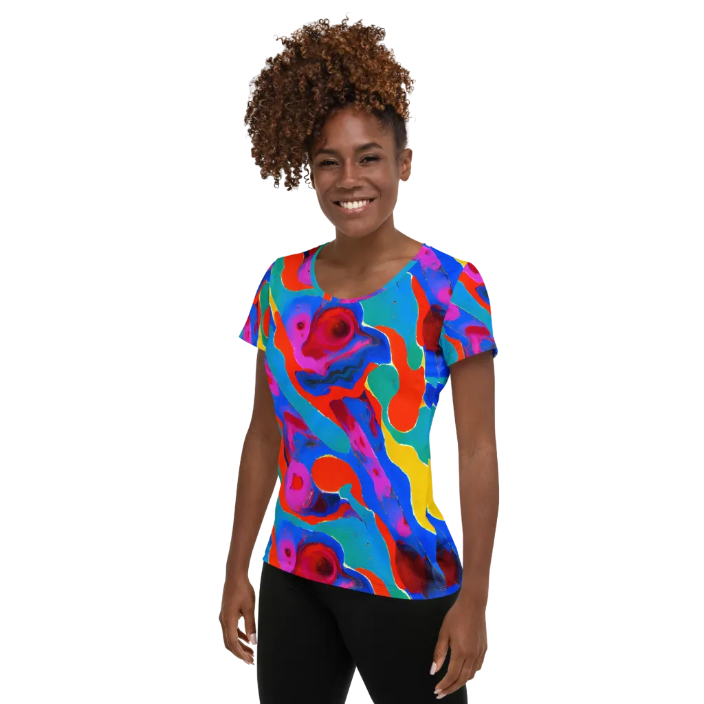 Irvin Rhapsody on Women's Athletic T-Shirt — Left