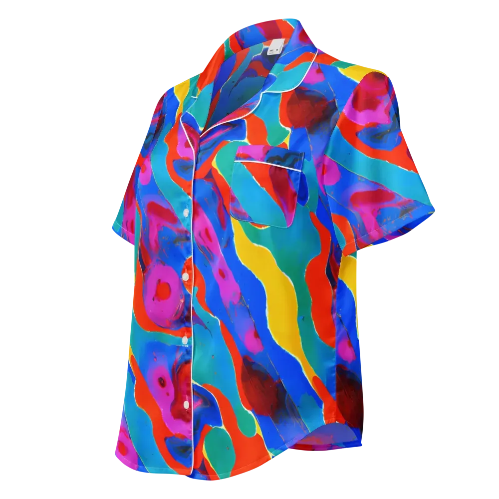 Irvin Rhapsody on Women's Short Sleeve Pajama Top — Left Front