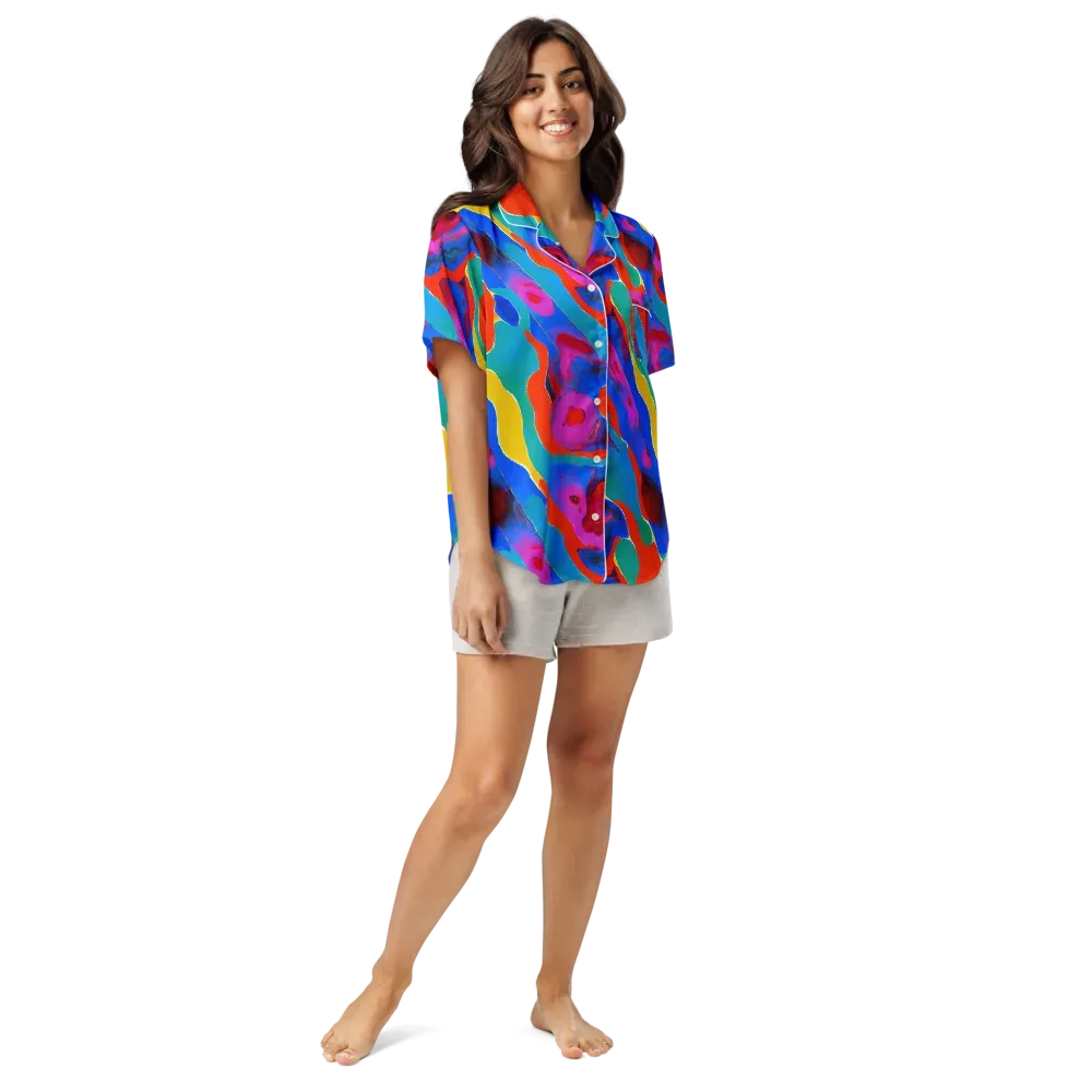 Irvin Rhapsody on Women's Short Sleeve Pajama Top — Front