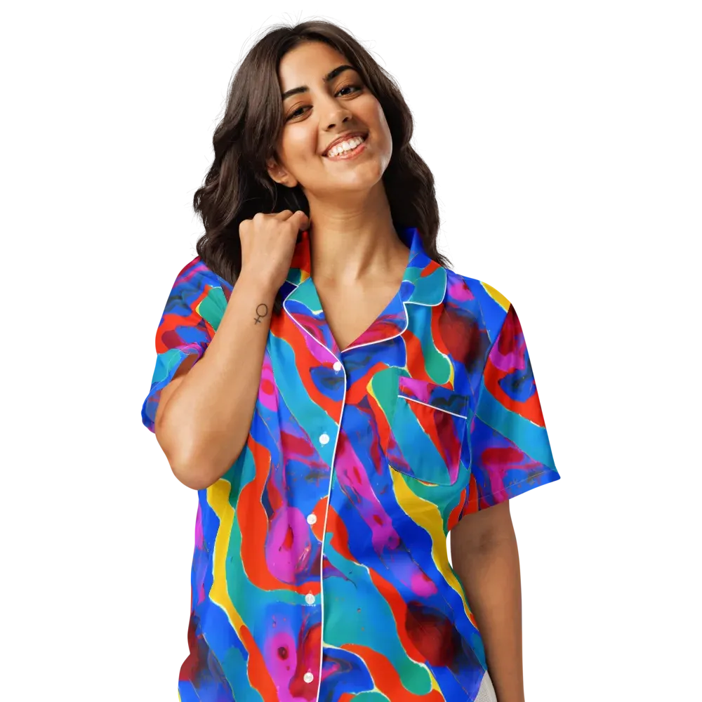 Irvin Rhapsody on Women's Short Sleeve Pajama Top — Front