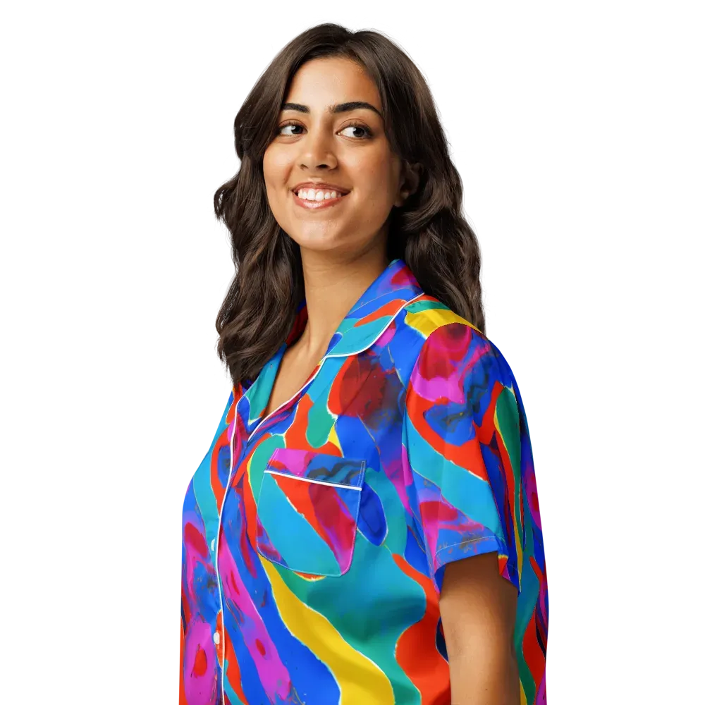 Irvin Rhapsody on Women's Short Sleeve Pajama Top — Left Front