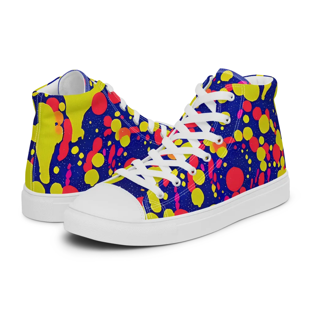 Void Visions on Men's High Top Canvas Shoes — Left