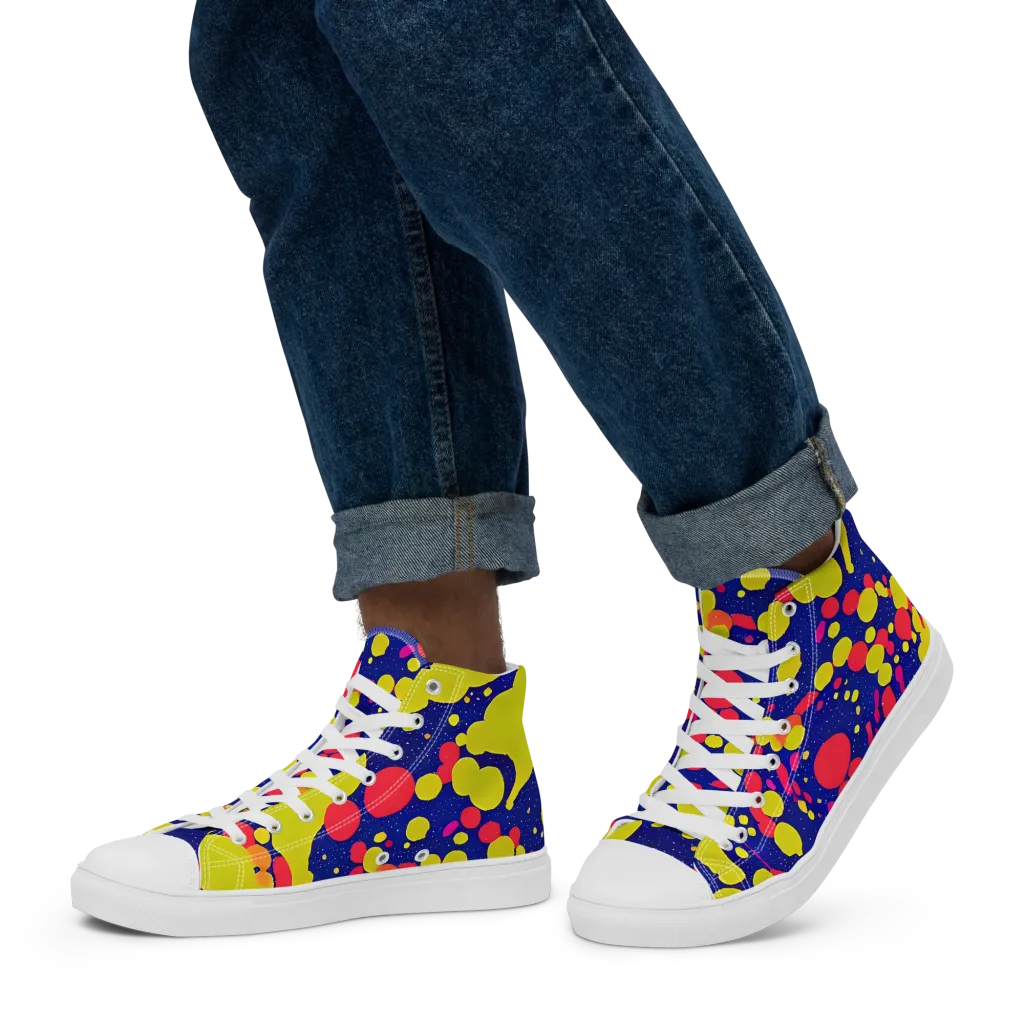 Void Visions on Men's High Top Canvas Shoes — Left