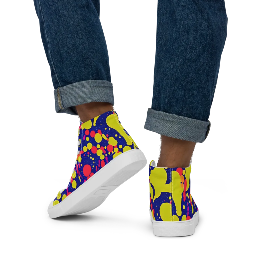Void Visions on Men's High Top Canvas Shoes — Back