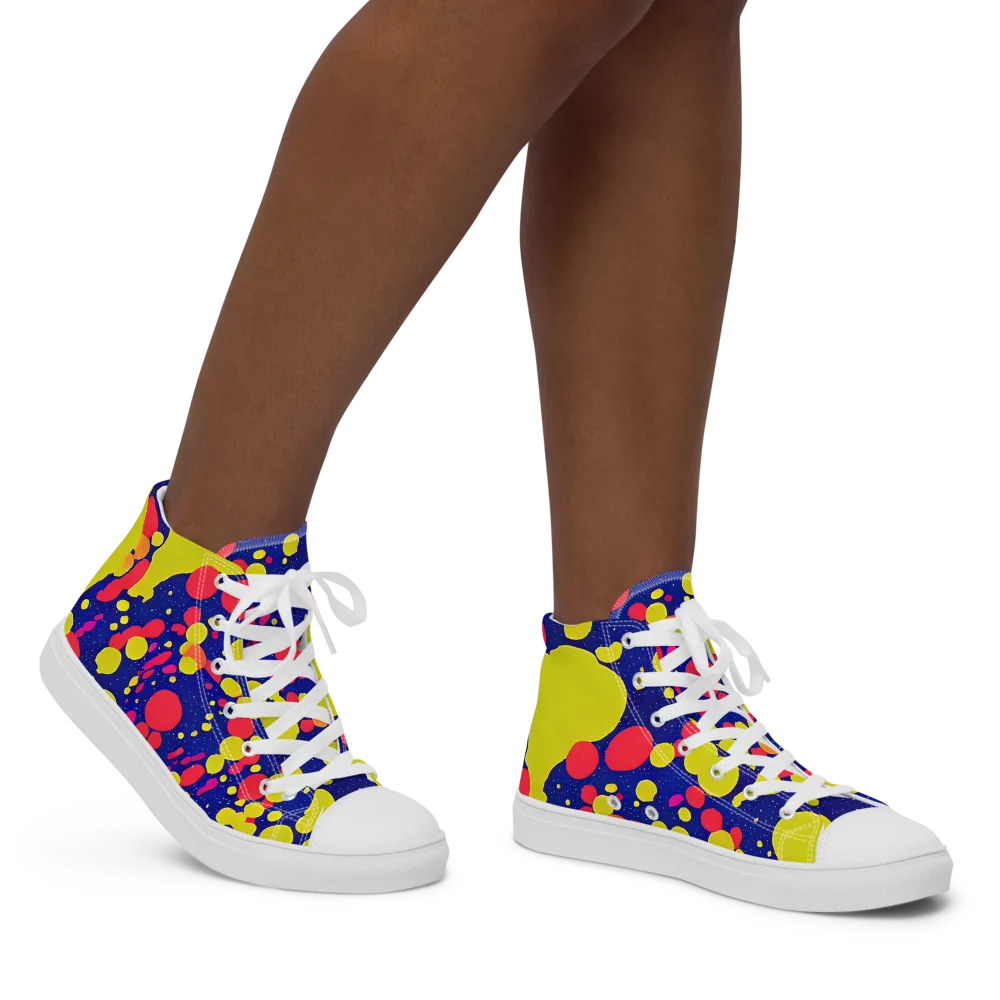 Void Visions on Women's High Top Canvas Shoes — Right