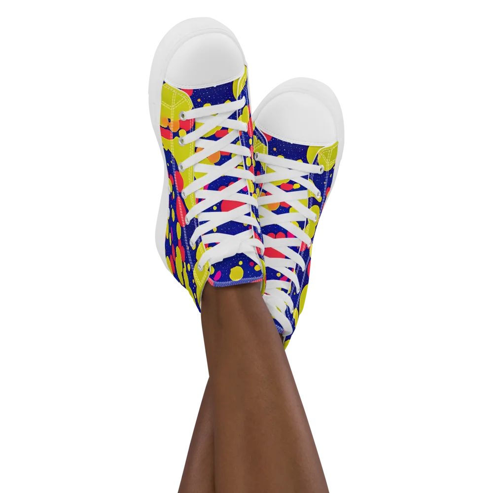 Void Visions on Women's High Top Canvas Shoes — Front