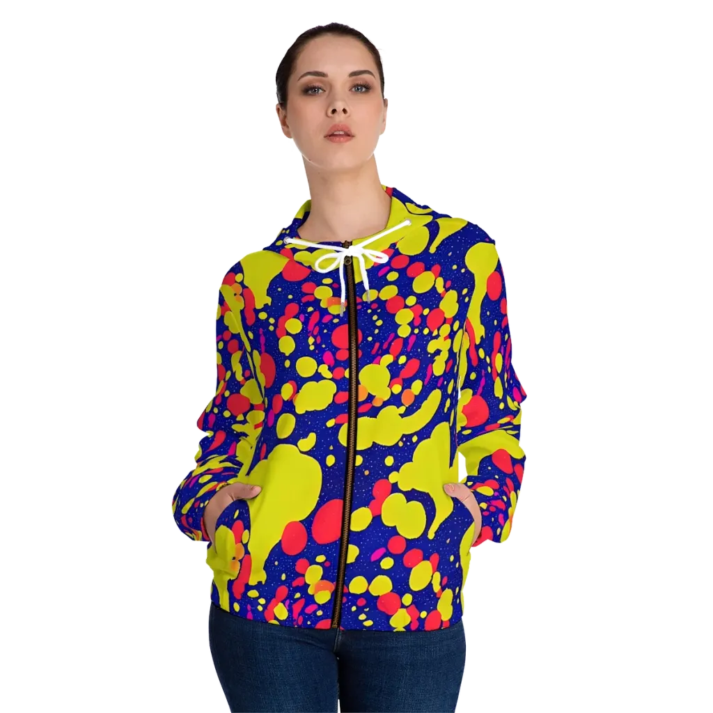 Void Visions on Women's Full-Zip Hoodie — Front On Person