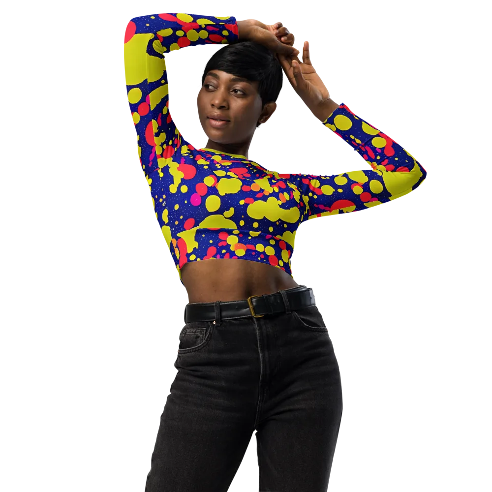 Void Visions on Long Sleeve Crop Top — Front