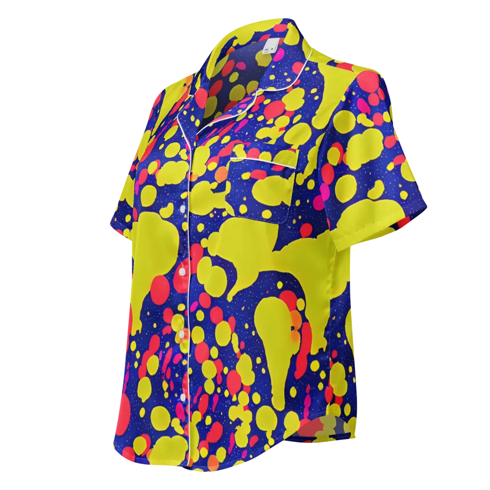 Void Visions on Women's Short Sleeve Pajama Top — Left Front
