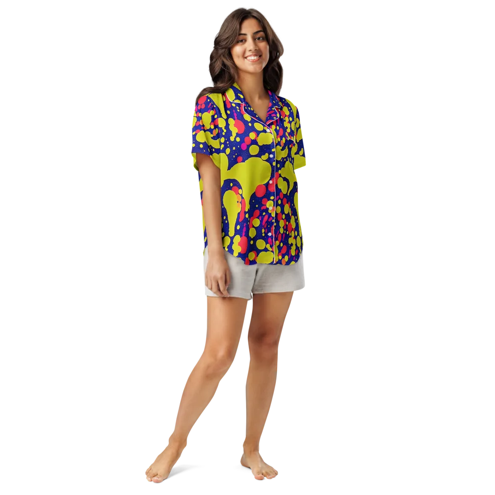 Void Visions on Women's Short Sleeve Pajama Top — Front