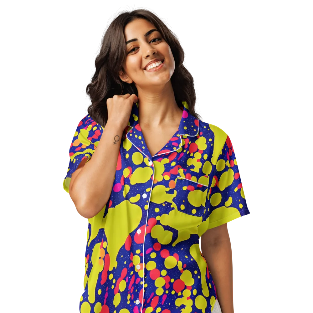 Void Visions on Women's Short Sleeve Pajama Top — Front