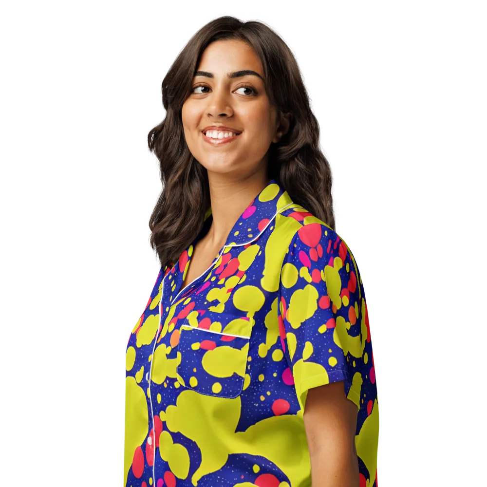 Void Visions on Women's Short Sleeve Pajama Top — Left Front