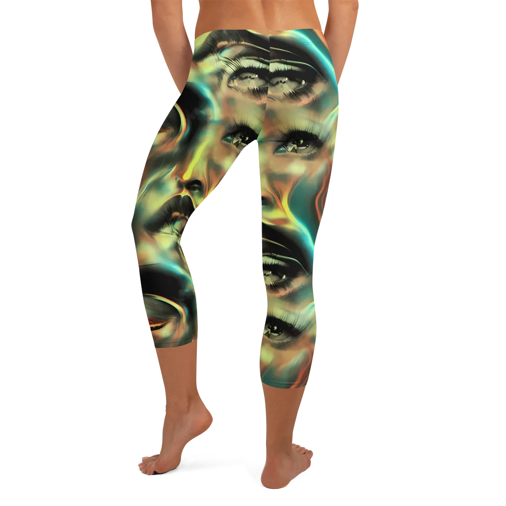 Newtonian Visage on Capri Leggings — Back