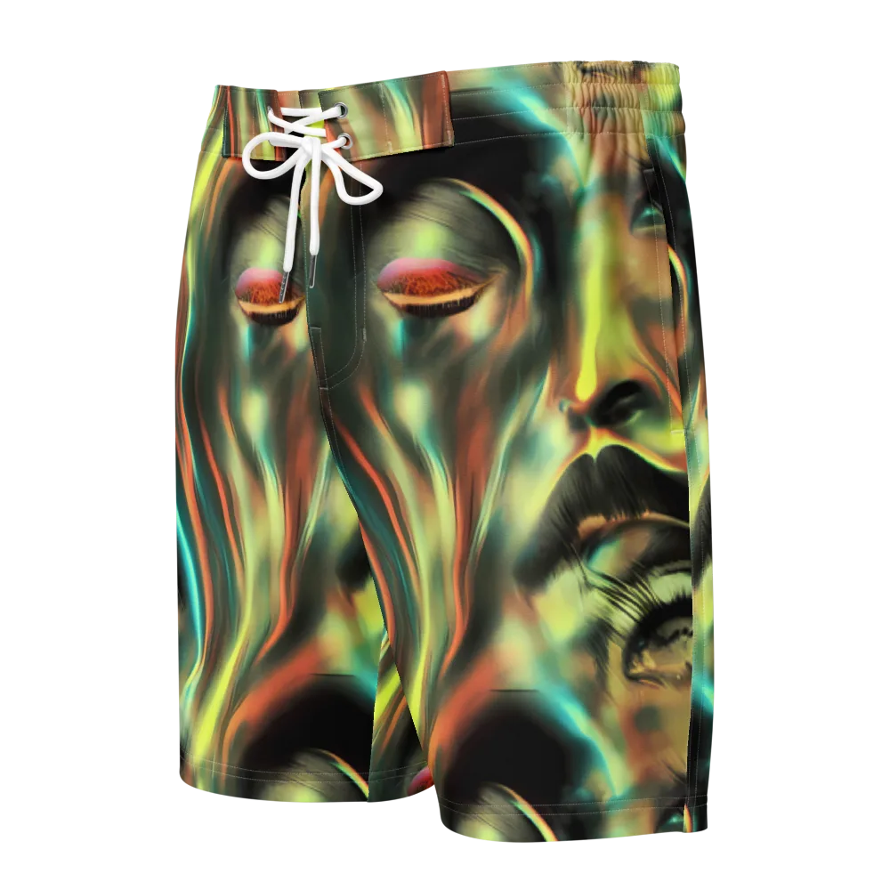 Newtonian Visage on Men's Board Shorts — Front