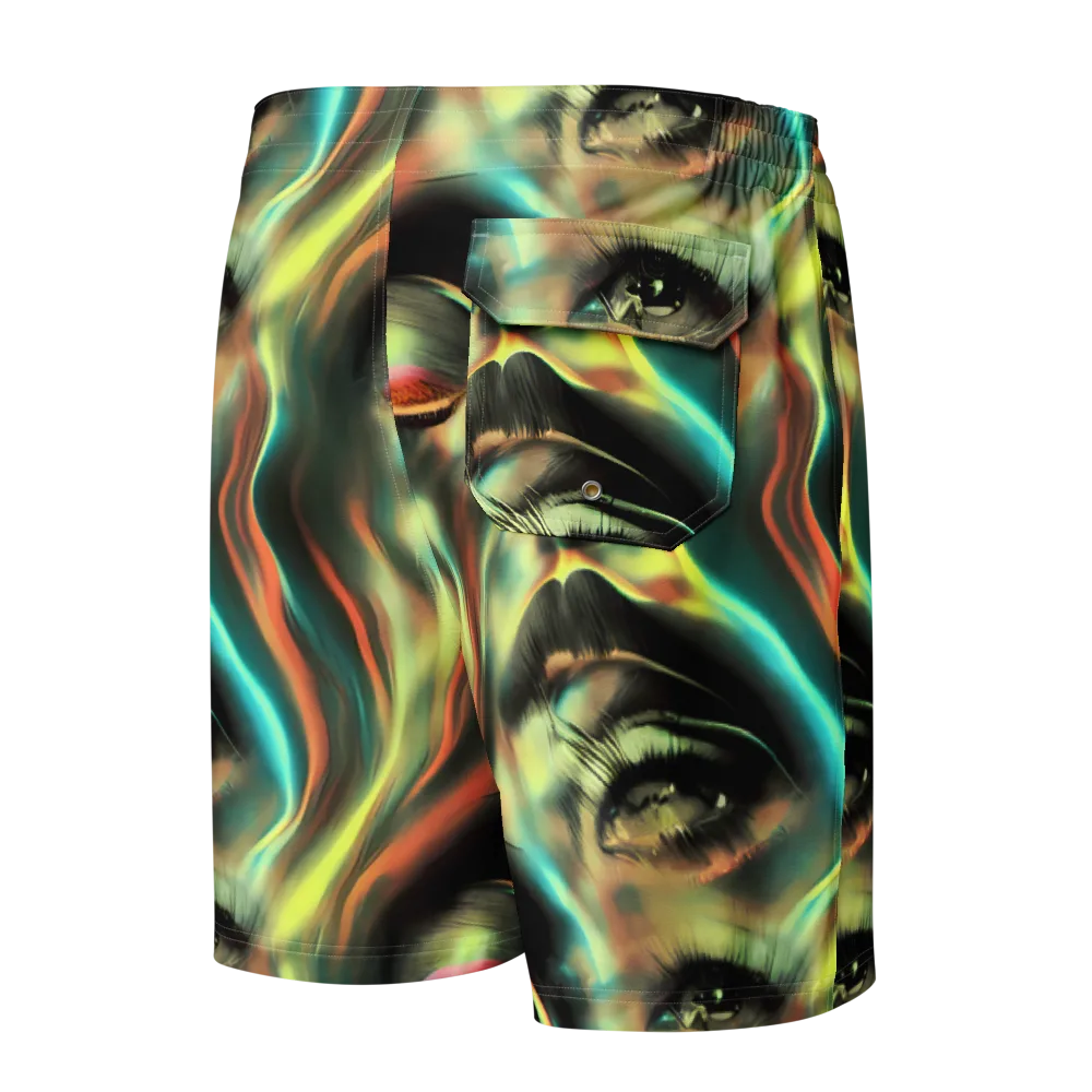 Newtonian Visage on Men's Board Shorts — Back