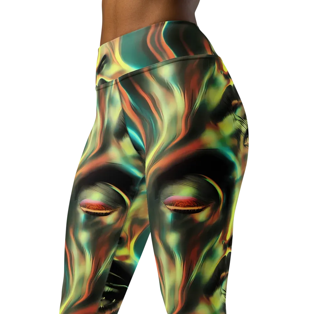 Newtonian Visage on Yoga Leggings — Left Front