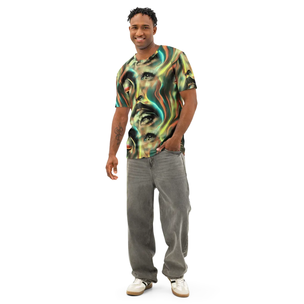 Newtonian Visage on Men's Cotton Crew Neck T-Shirt — Front