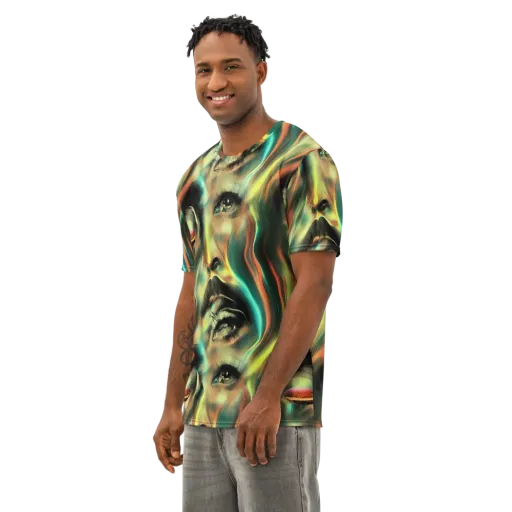 Newtonian Visage on a Men's Cotton Crew Neck T-Shirt