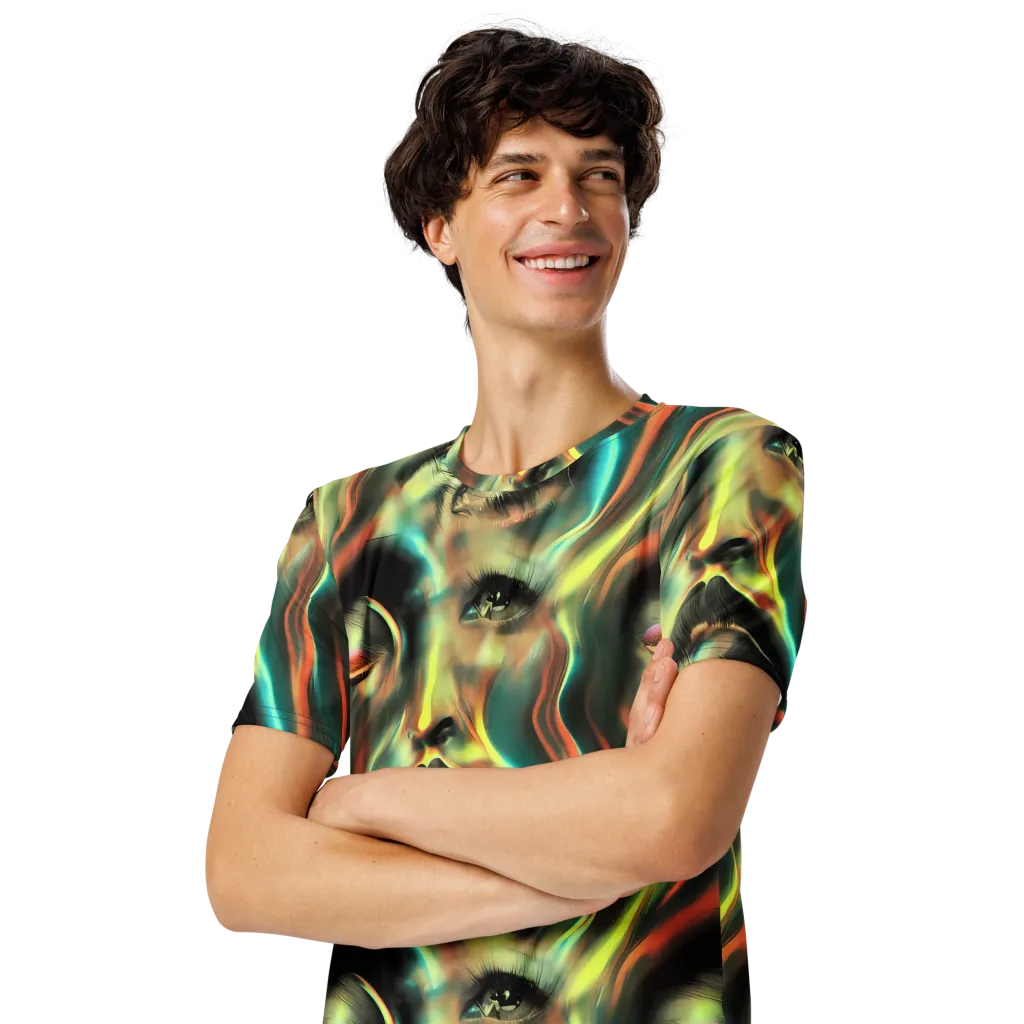 Newtonian Visage on Men's Crew Neck T-Shirt — Left Front
