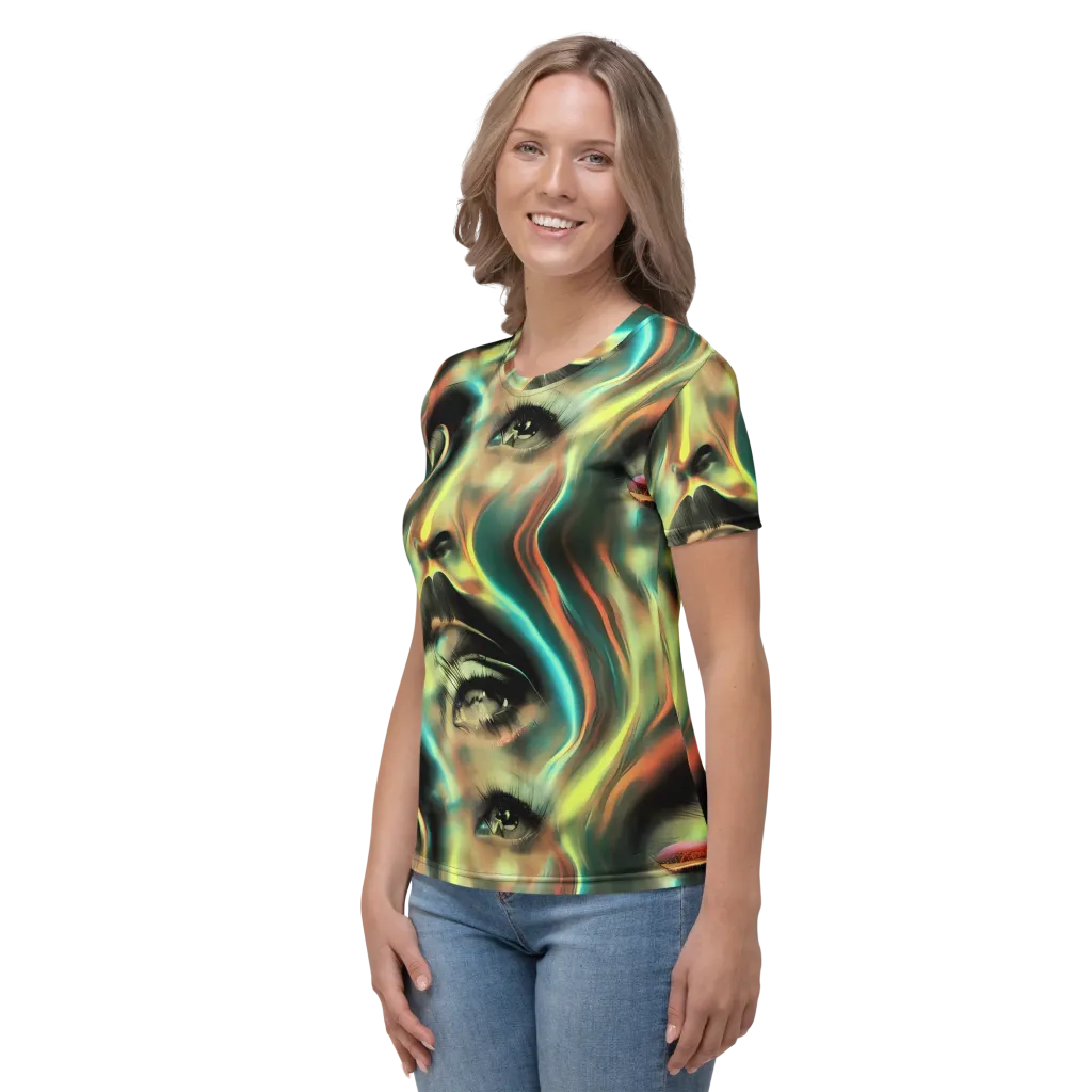 Newtonian Visage on Women's Crew Neck T-Shirt — Left
