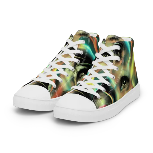 Newtonian Visage on a Women's High Top Canvas Shoes