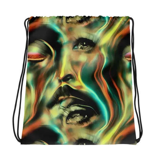 Newtonian Visage on a Drawstring Bag