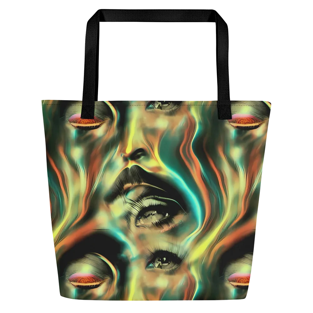 Newtonian Visage on Large Tote Bag W/ Pocket — Front