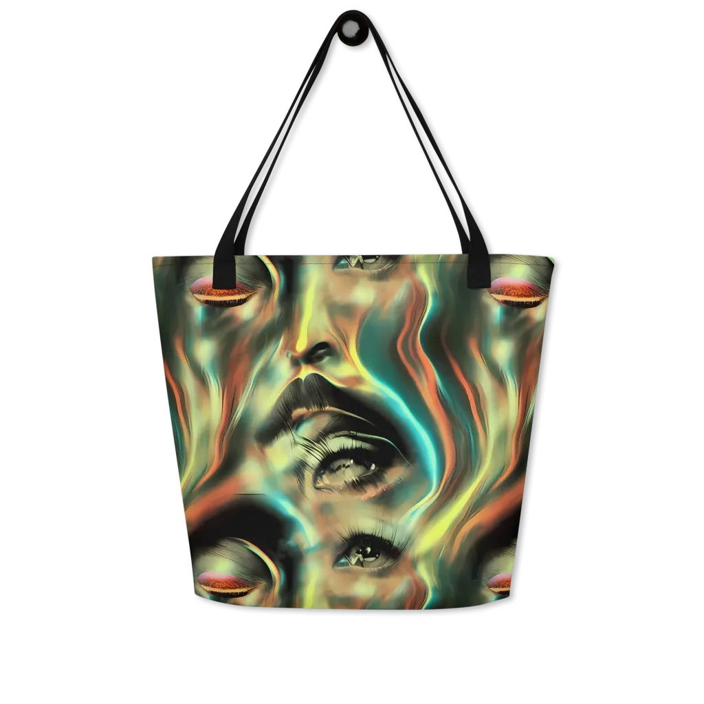 Newtonian Visage on Large Tote Bag W/ Pocket — Front