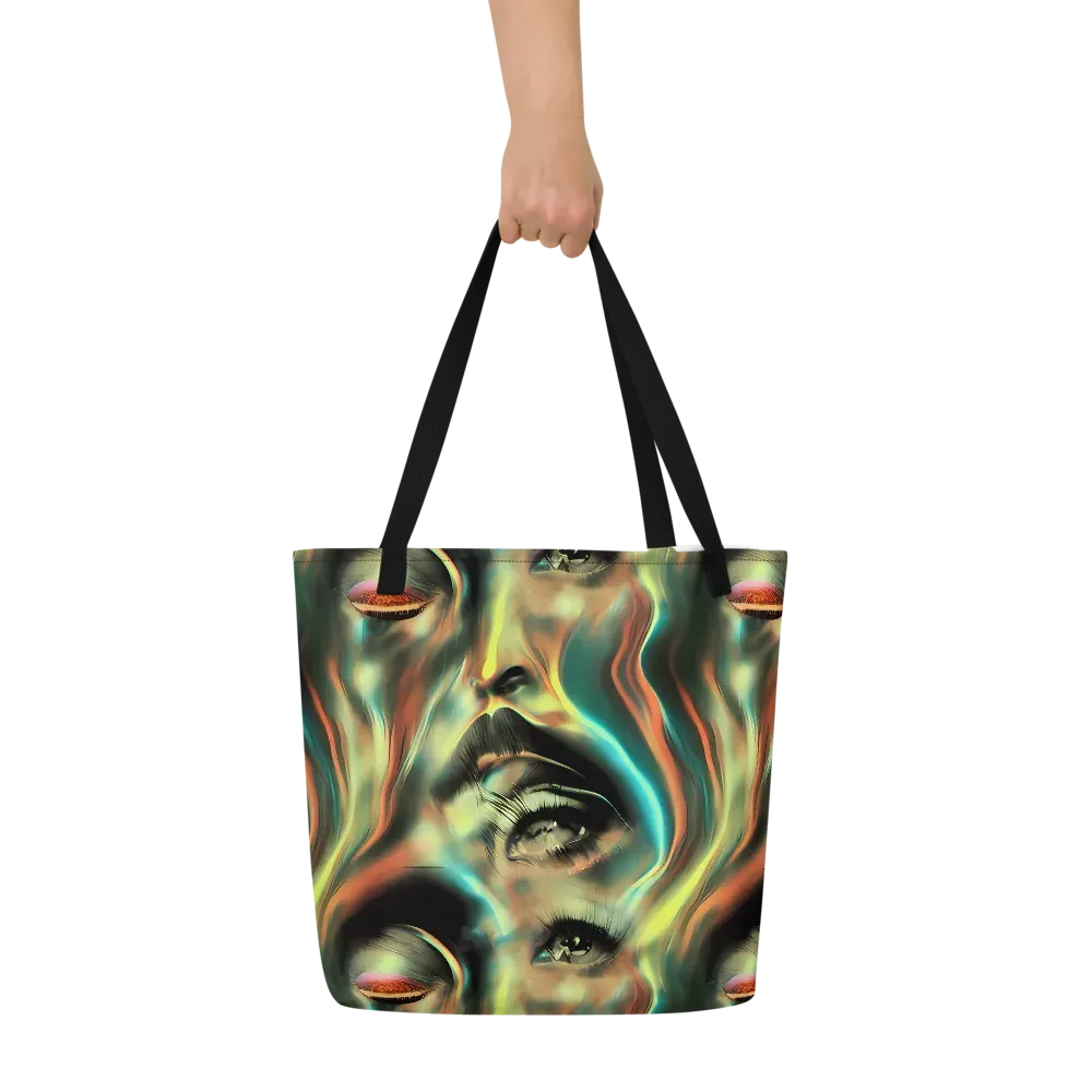 Newtonian Visage on Large Tote Bag W/ Pocket — Front