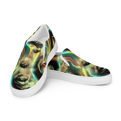 Newtonian Visage on a Women's Slip-On Canvas Shoes