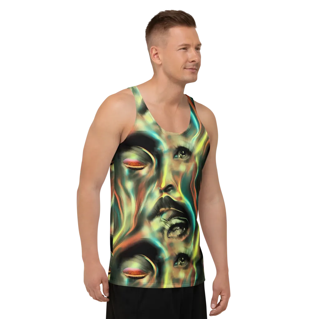 Newtonian Visage on Men's Tank Top — Right Front
