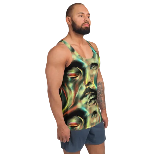 Newtonian Visage on a Men's Tank Top