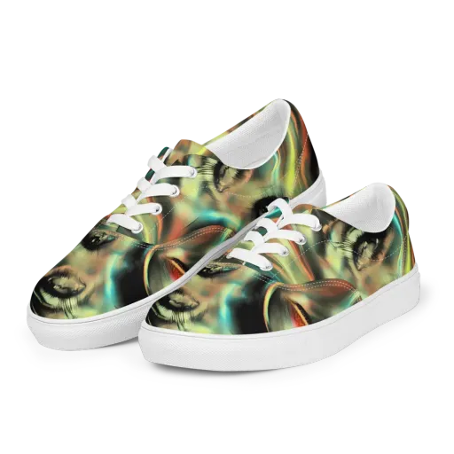 Newtonian Visage on a Men's Lace-Up Canvas Shoes
