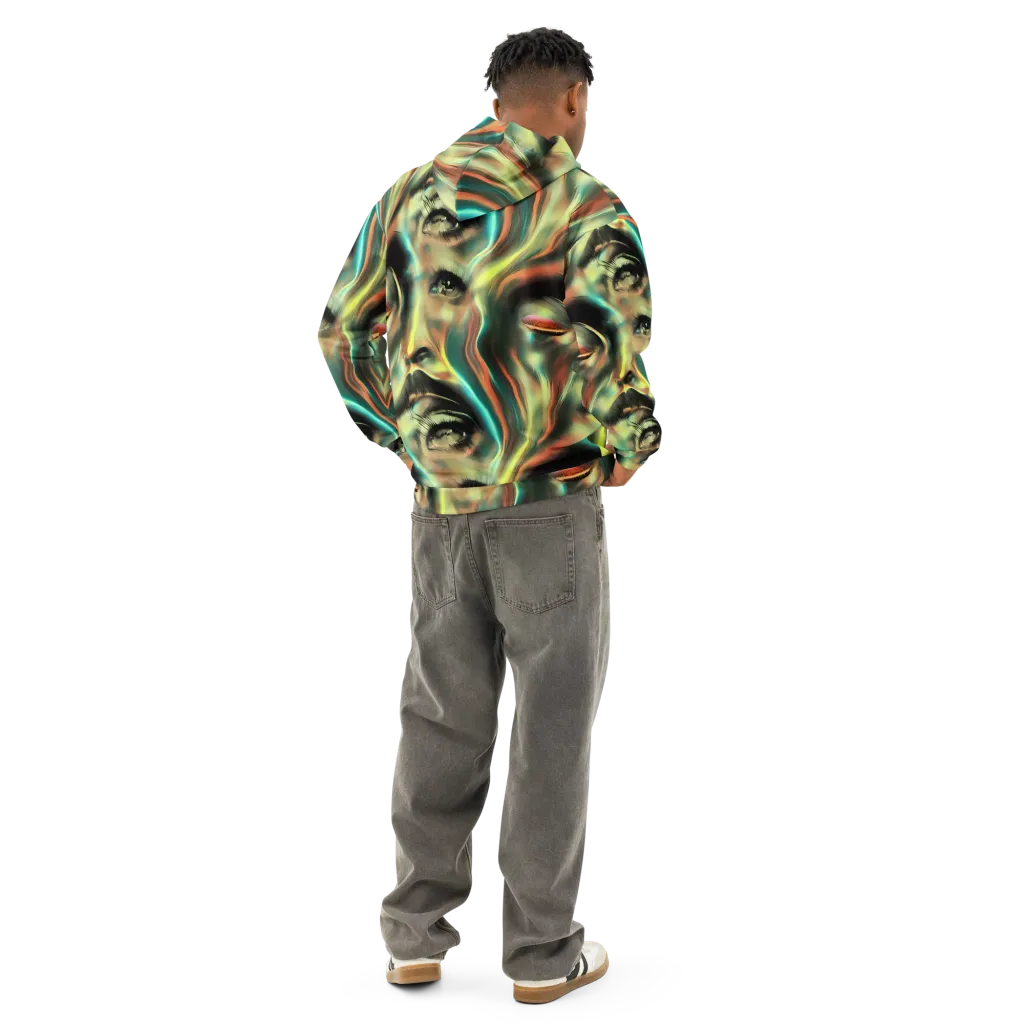 Newtonian Visage on Cotton Hoodie — Back