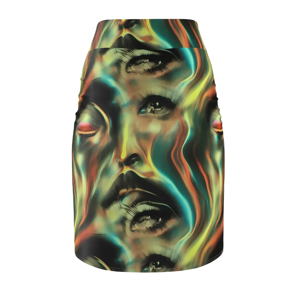 Newtonian Visage on Pencil Skirt — Back