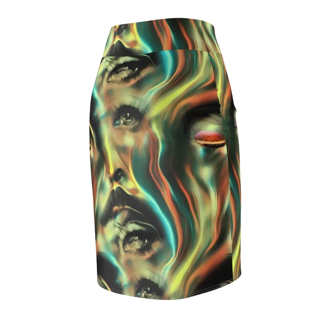 Newtonian Visage on Pencil Skirt — Back Side
