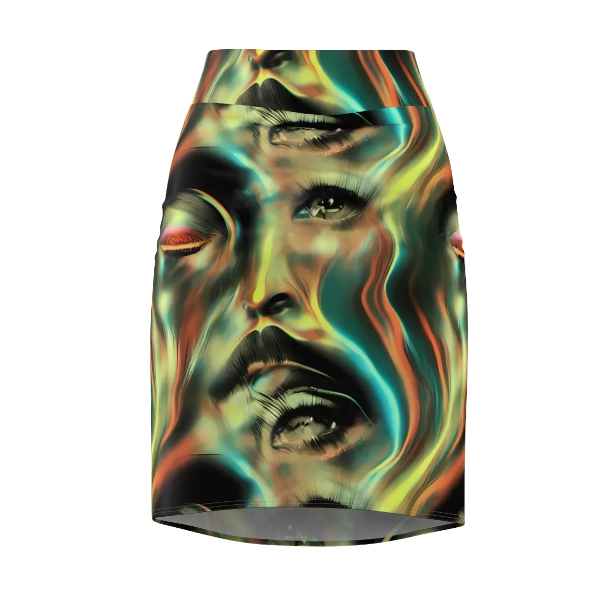 Newtonian Visage on Pencil Skirt — Front