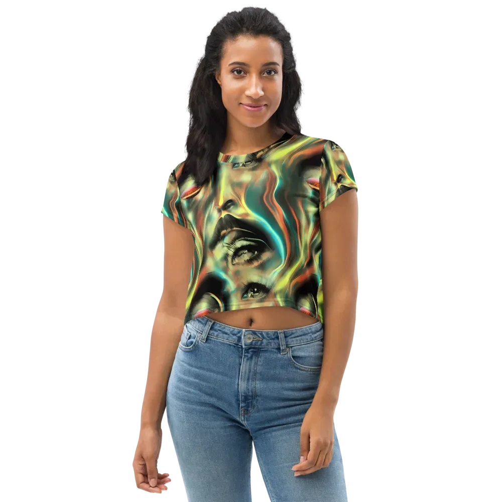 Newtonian Visage on Crop Tee — Front