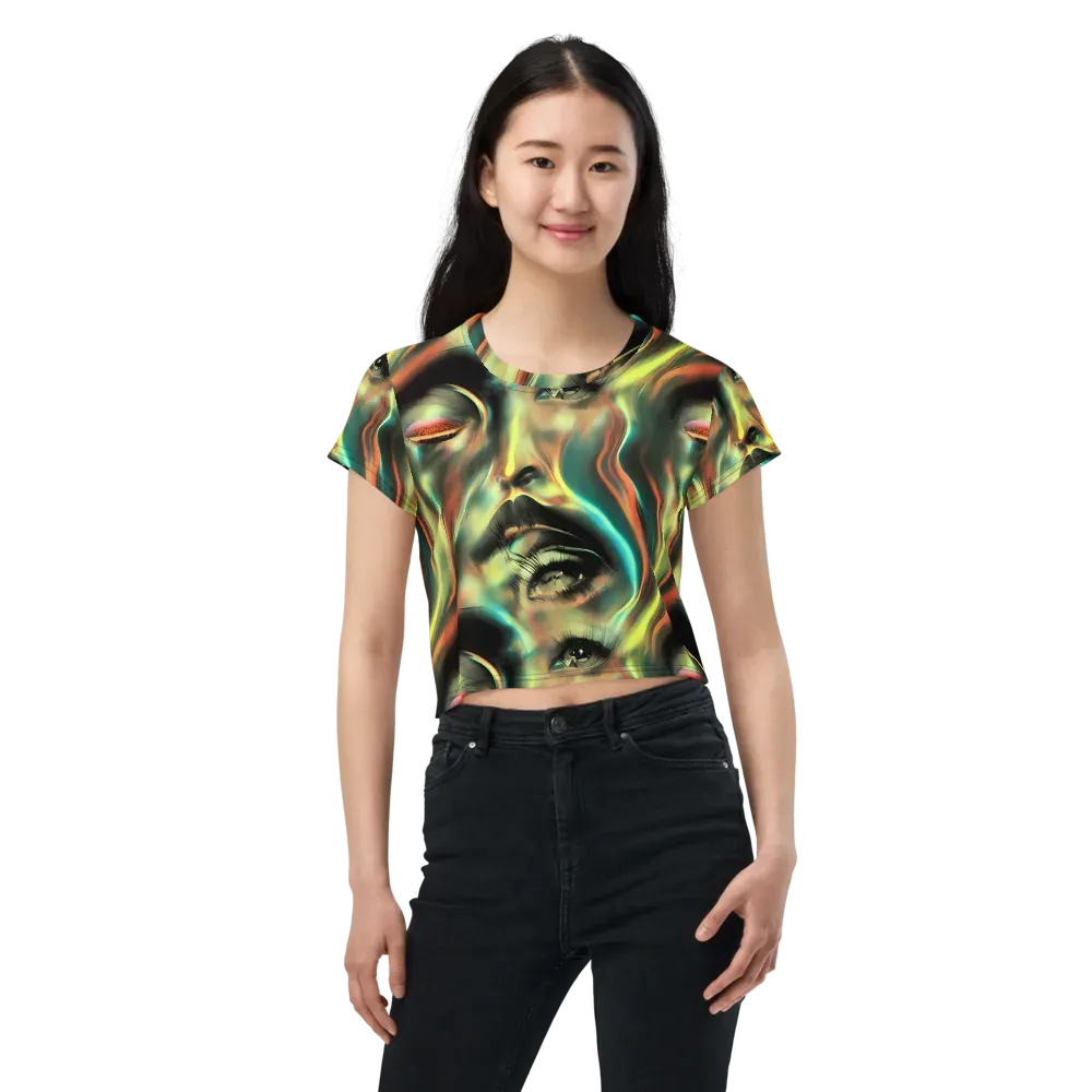 Newtonian Visage on Crop Tee — Front
