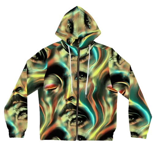 Newtonian Visage on a Women's Full-Zip Hoodie