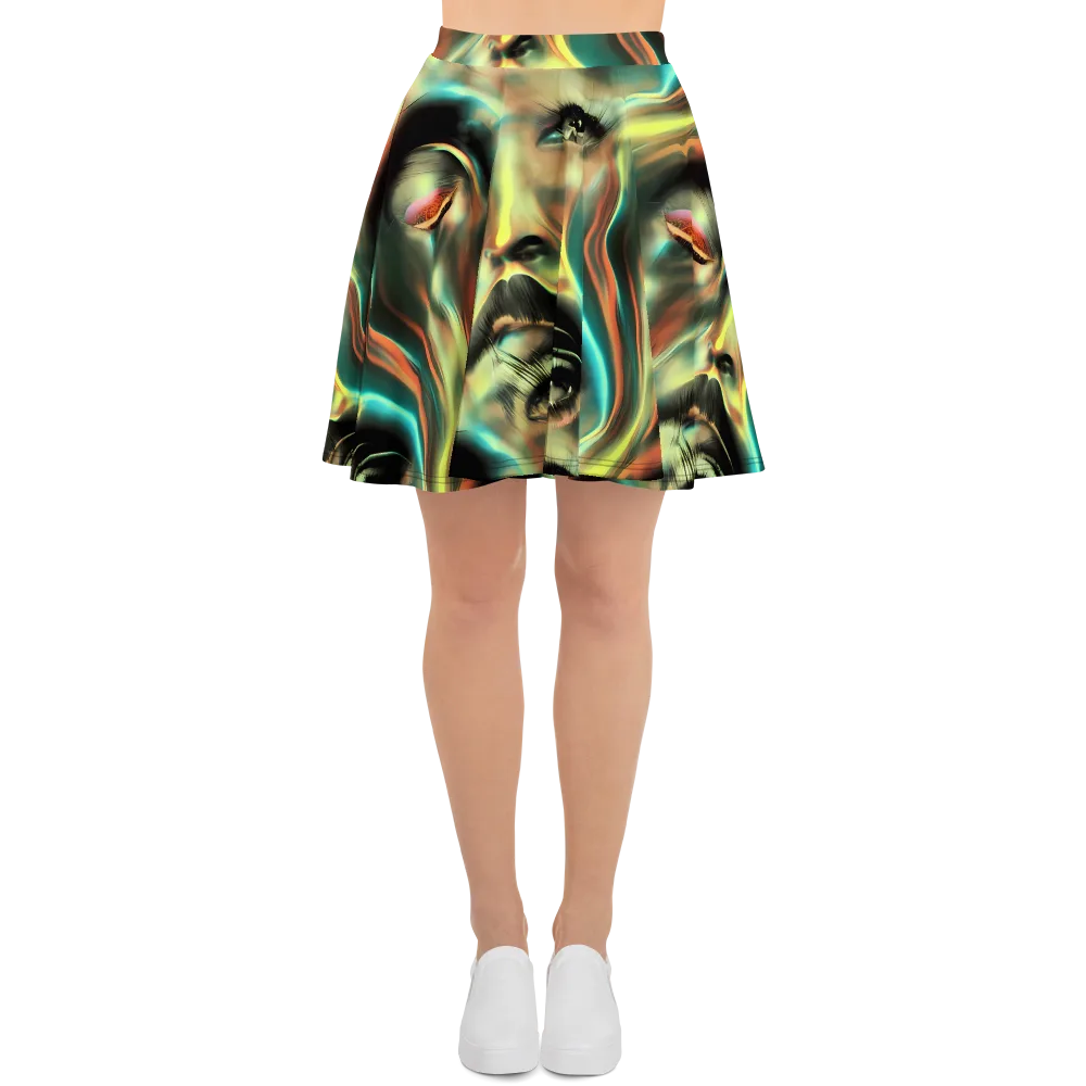 Newtonian Visage on Skater Skirt — Front