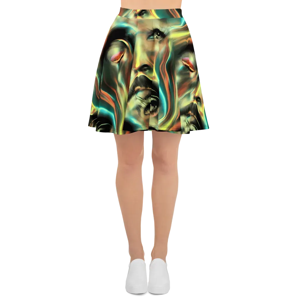 Newtonian Visage on Skater Skirt — Front