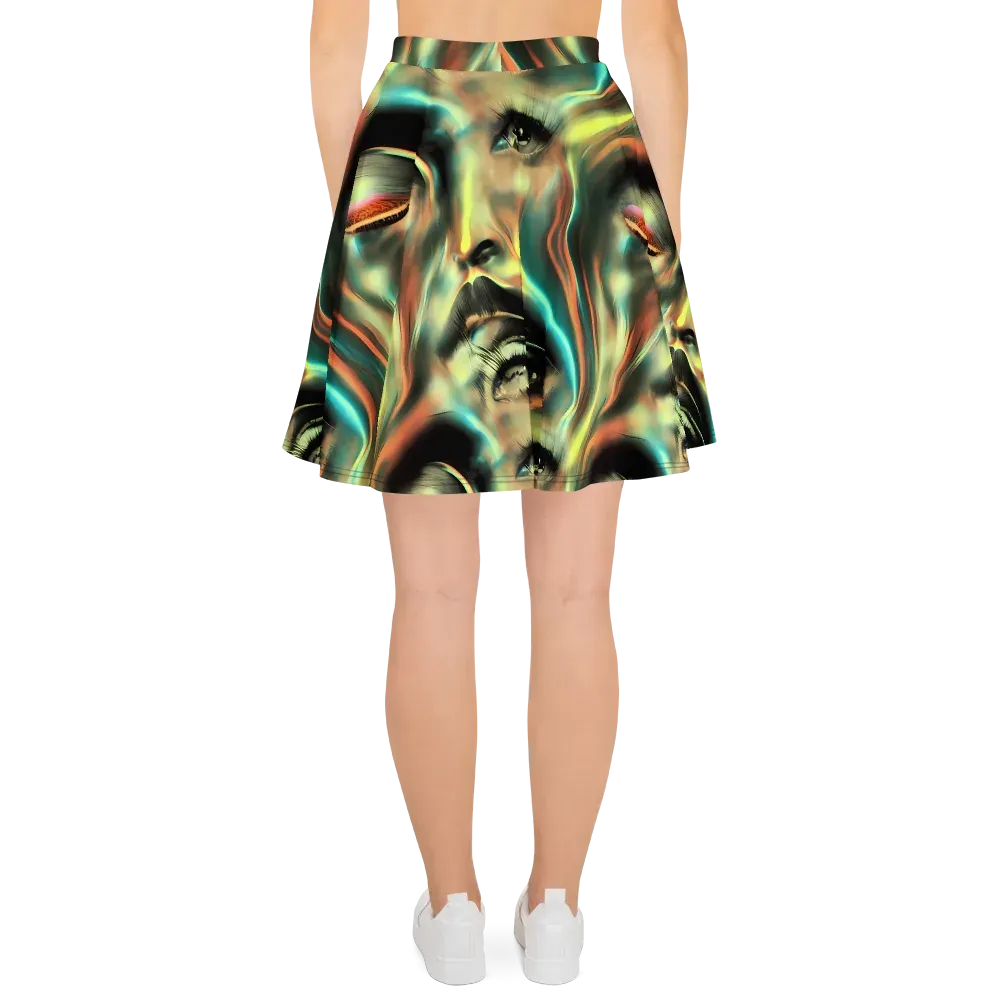 Newtonian Visage on Skater Skirt — Back